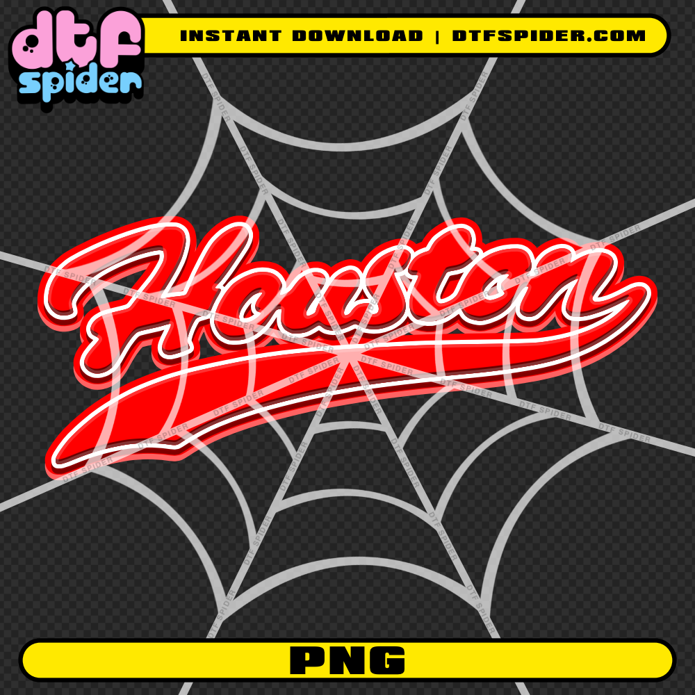 Houston Red cursive letter font PNG