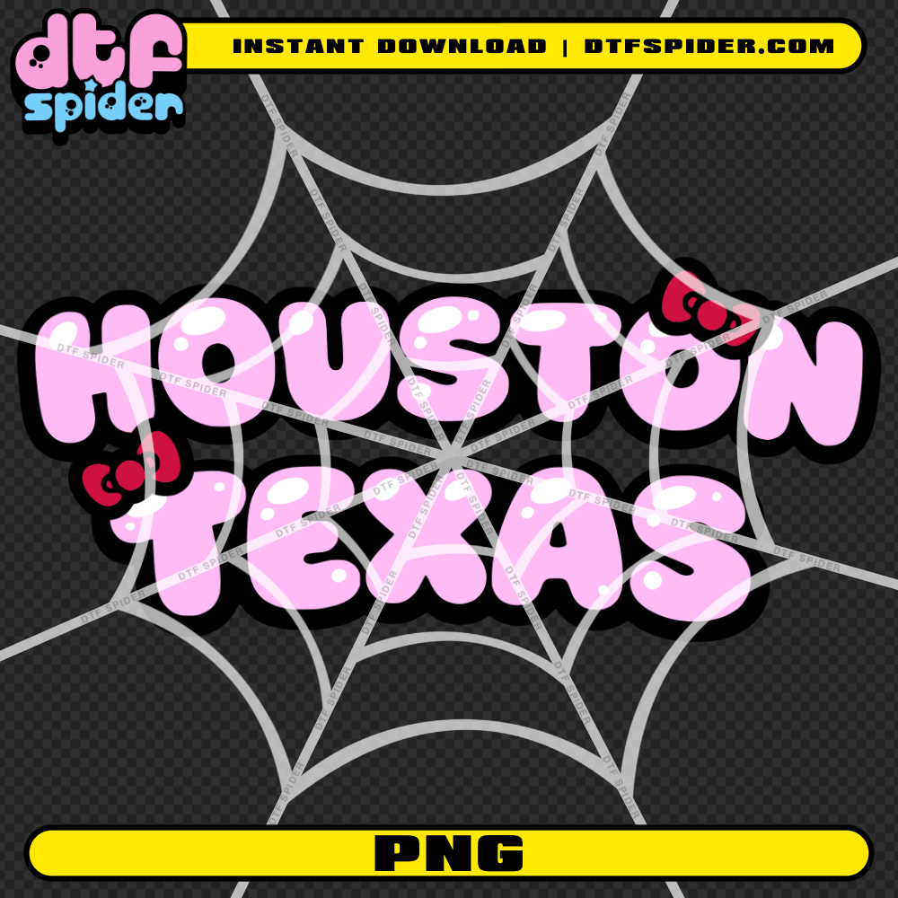 Houston Texas Bubble font Png